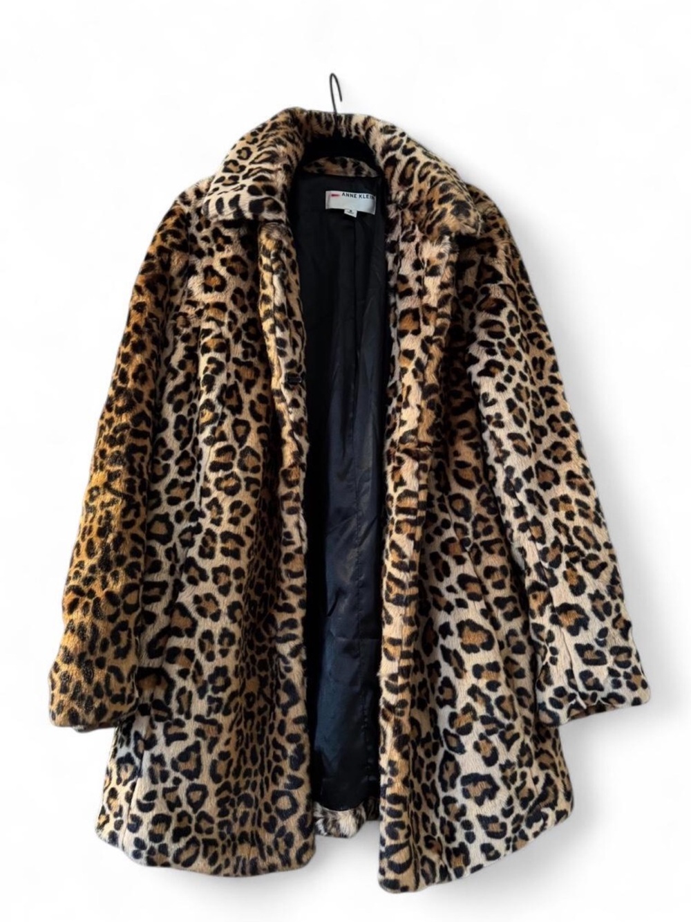 Anne Klein Leopard Print Faux Fur Teddy Jacket - NWOT
